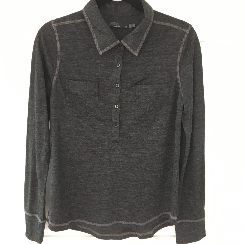 PrAna contrast stitch top